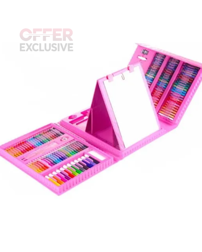 Set Kit Arte Niños Maleta 208 Piezas Crayon Acuarela Plumon